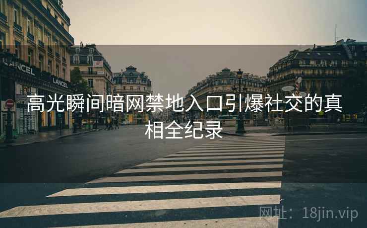 高光瞬间暗网禁地入口引爆社交的真相全纪录  第2张