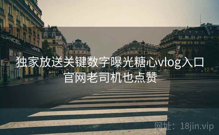 独家放送关键数字曝光糖心vlog入口官网老司机也点赞  第2张