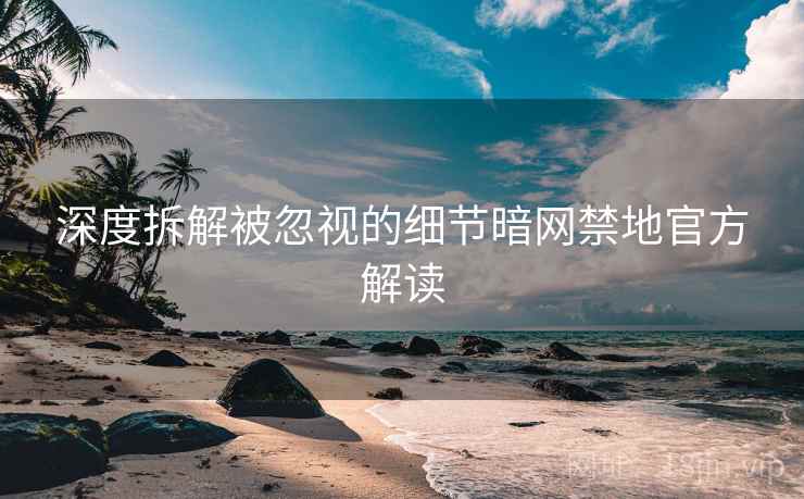 深度拆解被忽视的细节暗网禁地官方解读  第2张