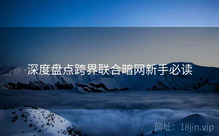 深度盘点跨界联合暗网新手必读