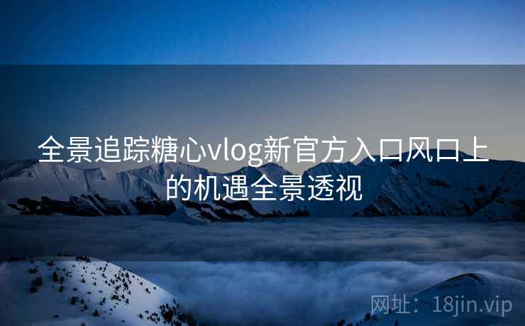 全景追踪糖心vlog新官方入口风口上的机遇全景透视