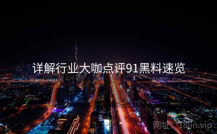 详解行业大咖点评91黑料速览