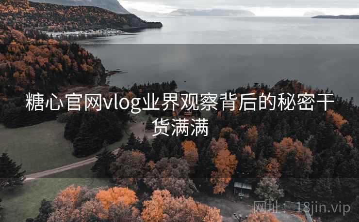 糖心官网vlog业界观察背后的秘密干货满满