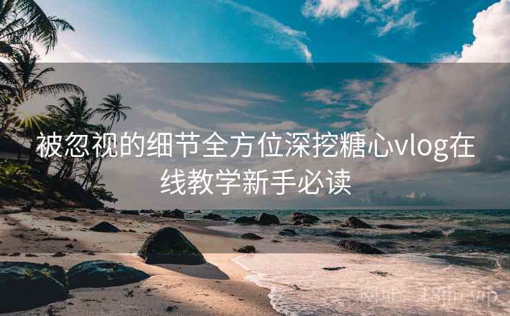 被忽视的细节全方位深挖糖心vlog在线教学新手必读