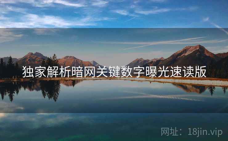 独家解析暗网关键数字曝光速读版