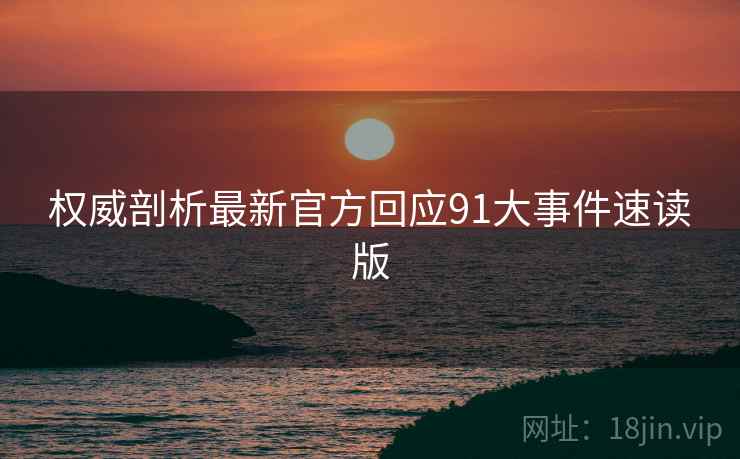 权威剖析最新官方回应91大事件速读版  第2张